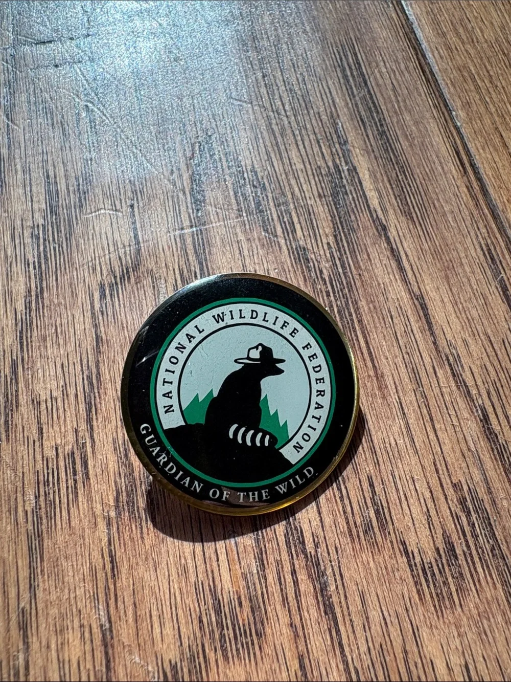 National Wildlife Federation Green and Black Enamel Pin - Guardian of the Wild